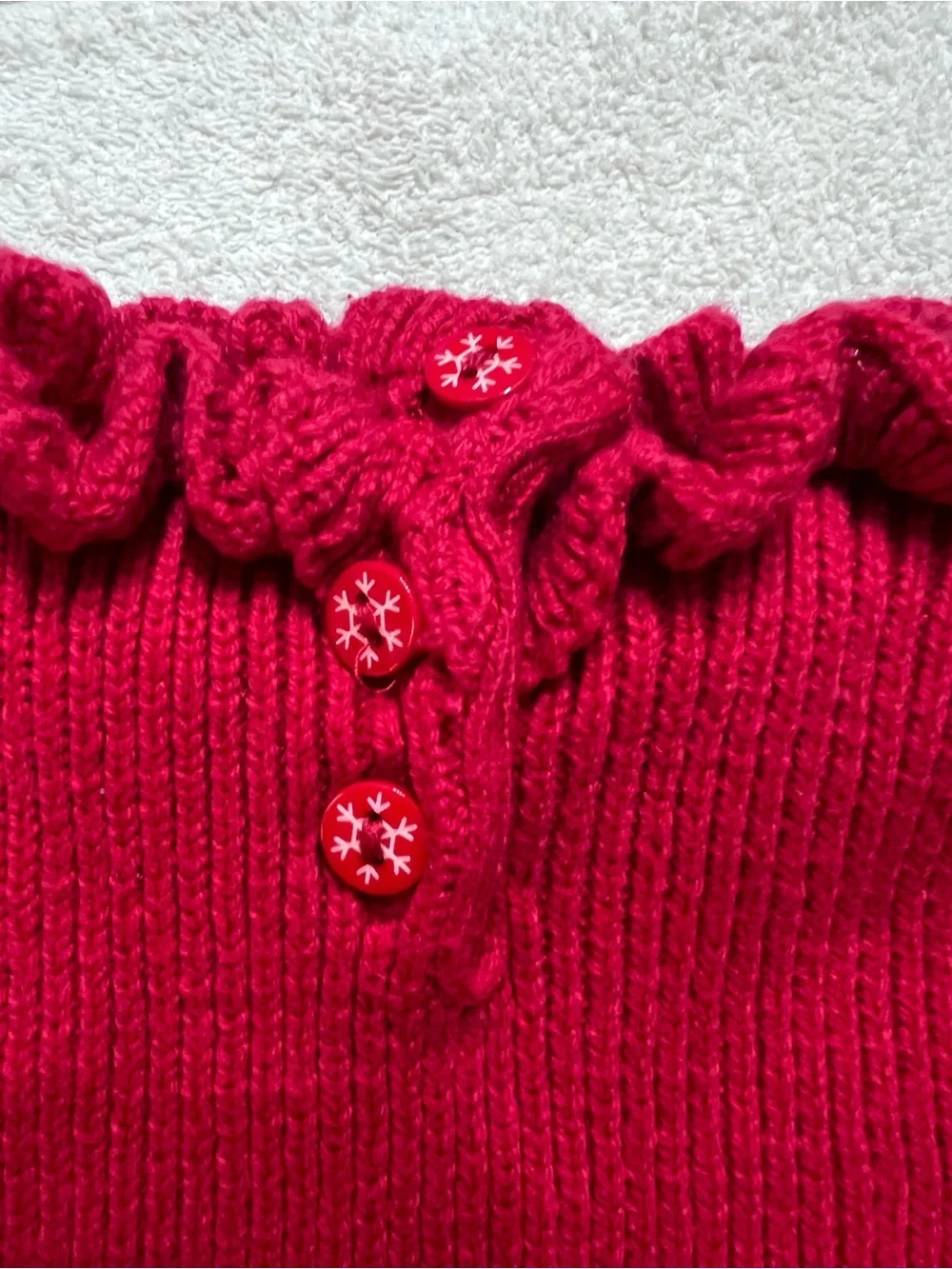 Cupcakes & Cashmere Baby 3-6M Red Fair Isle Sweater Romper Snowflake